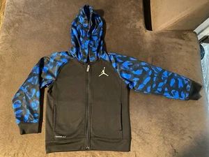 Nike Jordan Hoodie Boy’s Youth Therma-Fit Full Zip Size 6-7 Years Old Black Camo - Picture 1 of 6