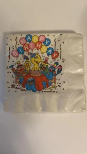 Vintage SESAME STREET Birthday Luncheon Napkins 1990 16ct NEW - Picture 1 of 3