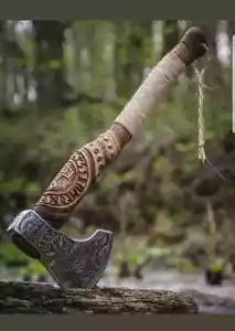 Ragnar LothBrok Viking Axe Battle Ready Axe Hand Forged Carbon Steel With Sheath - Picture 1 of 7