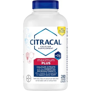Citracal Maximum Plus, 280 Coated Caplets, Calcium Citrate + Vitamin D3 - Picture 1 of 5
