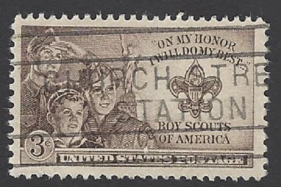 Scott# 995 3c Boy Scouts  "CHURCH STREET STATION" slogan cancel - (A-3) - Image 1 of 2