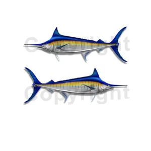 Blue Marlin Sticker Decal Fish Boat RV Car Truck Camper Trailer F005 2 Pack - Bild 1 von 1