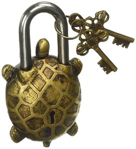 Thai Turtle Shape Padlock Brass Victorian Style Safety Door Lock Lucky Lock BM35 - Picture 1 of 3