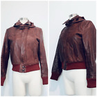 Vintage Imperial Seattle Burgundy Leather Bomber Jacket Coat Medium