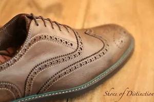 Paul Smith Brown Leather Oxford Brogue Lace Up Shoes Mens UK 7 US 8 Italian Made - Picture 1 of 12