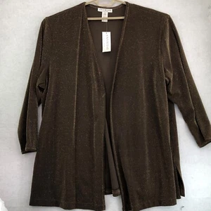 Jacke Cardigan mit offener Vorderseite Silberfäden Damen Plus 3X Anywear by Josie Natori - Bild 1 von 11
