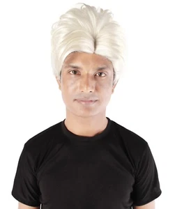 Men Black Short Straight Wig for Cosplay Purple Singer Black Hair Costume HM-084 - Picture 1 of 213