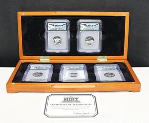2006 S ICG PR70 DCAM First Day Issue 5 Pierce Silver Quarters #212 of 395 #1186 - Picture 1 of 11