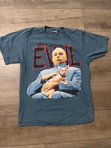 VTG DR Evil Austin Powers Mike Meyers 90s Spell Out Single Stitch T-shirt L - Picture 1 of 7