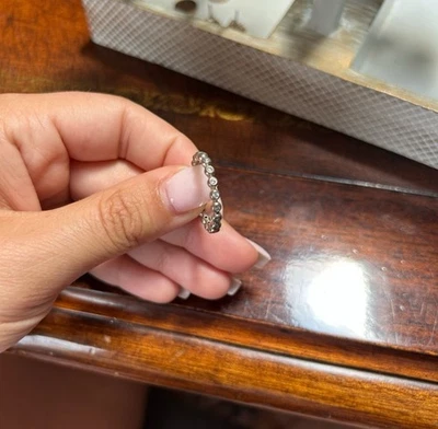 Pandora Silver Pavé Ring Size: 7-8 . - Изображение 1 из 2