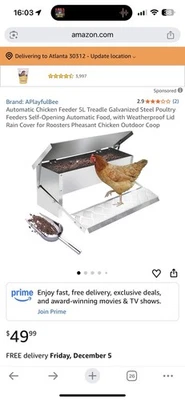 Alimentador de pollo Treadle a prueba de roedores sin residuos gran capacidad grano de pollo y ostra Foto 1 de 4