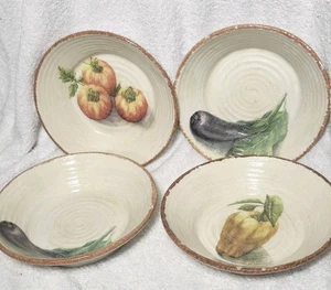 Williams Sonoma Jardin Potager 4 Pasta Soup Made In Italy 10" Bowls - Picture 1 of 17