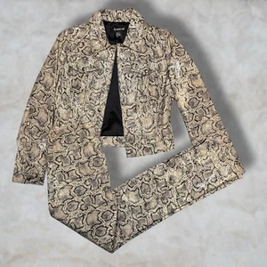 Genuine Snake Skin, 90s Y2K BEBE two piece Jacket And Pants Size 2 - Picture 1 of 11