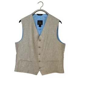 Jos. A Bank Classic Collection Beige Stripe Linen Vest XXL - Picture 1 of 4