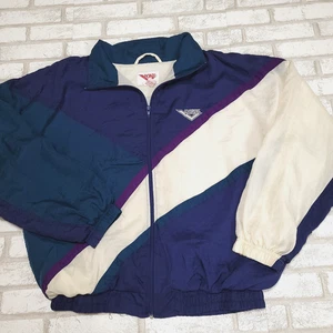 Vintage 90s Pony Blue Teal Colorblock Retro Nylon Windbreaker Jacket Mens Large - Picture 1 of 10