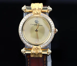 Carrera y Carrera 18K Yellow Gold Pave Diamond Bezel 26mm Panther Head Watch - Picture 1 of 13