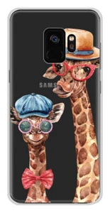 Coque en silicone imprimée compatible Samsung Galaxy S9 Funny Girafe - Photo 1 sur 3