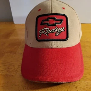 Steve and Barrys Chevrolet Racing Mens Ballcap Hat Adjustable Beige Red Cotton - Picture 1 of 9