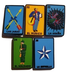 LOTERIA Bingo Mexicano ¡JUEGO DE 5 piezas con dije de zapatos! #31‐35 ¡NUEVO! Para zapatos, pulseras, craf - Imagen 1 de 2