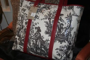 NWT (Vintage) Clever Carriage Company Toile Pattern Tote/Weekender Bag - Picture 1 of 10