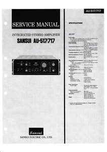Service Manual Instructions for Sansui AU-517, AU-717 - Picture 1 of 1