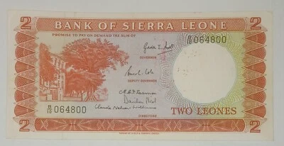 Sierra Leone 1964 ND 2 Leones Banknote Bank of Sierra Leone - Image 1 of 4