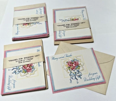 Lote De Colección Tarjetas De Regalo De Gracias Por Tu Boda y Sobres 3 Paquetes De 6 3x4.25" Foto 1 de 3