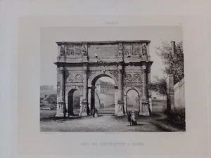Roma Foro romano arco Costantino acquatinta 1840 Dusacq Himely stampa antica - Picture 1 of 3