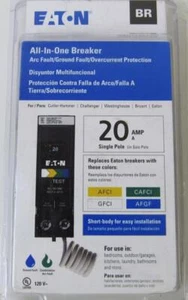 CUTLER HAMMER EATON BRN120A1CS 20A ALL IN ONE AFCI/GFCI BREAKER NEW IN PACKAGE - Picture 1 of 1