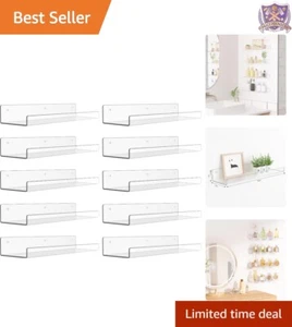 10 Pack Acrylic Floating Shelves 15" Clear Display Organizers for Kids Room - Picture 1 of 10
