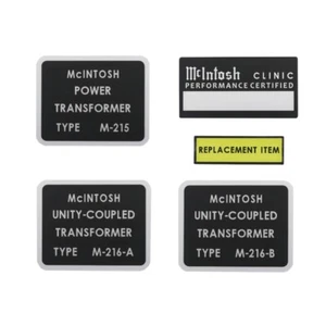 Mclntosh M-215 M-216-A M-216-B AMPLIFICADOR logotipo insignia impermeable PEGATINA CALCOMANÍA HÁGALO USTED MISMO - Imagen 1 de 9