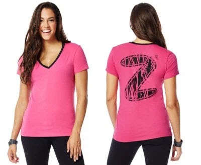 Camiseta Top Zumba SAFARI Cuello en V - ROSA FUCSIA ~ XS, Pequeña, Mediana, Grande Foto 1 de 3