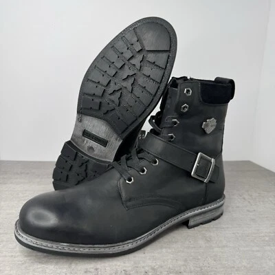 Harley-Davidson Hicklyn Strap 6.75" Black Motorcycle Boot D96276 Men's Size 11.5 - Image 1 of 4