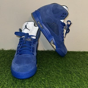 Size 9 - Air Jordan 5 Retro Blue Suede Great Condition! - Picture 1 of 8