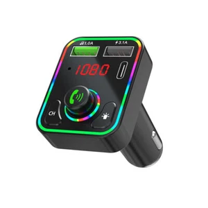 Bluetooth 5.0 Car Wireless FM Transmitter Adapter 2USB PD Charger AUX Hands-Free - Picture 1 of 8
