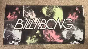 Billabong Beach Bath Towel 60”x29” Surfer Cali Wave Black Green Pink - Picture 1 of 6