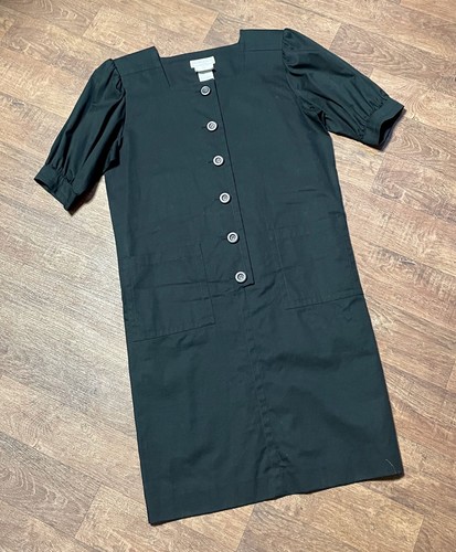 SAINT LAURENT (YSL) Abito Vintage Abito da Cocktail Vintage Nero YSL Designer Anni 80 Taglia 14 16