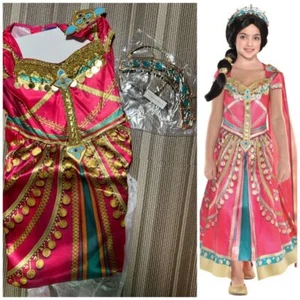 3-4 years Disney movie film Aladdin Jasmine costume dress pink with crown - Picture 1 of 6