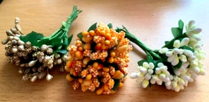 CRAFTS / BRIDAL / ARTIFICIAL FLOWERS / STAMENS / MIXED COLOURS - Picture 1 of 1