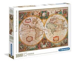 Puzzle Clementoni 1000 pezzi Mappa antica del mondo mappamondo cm 69x50
