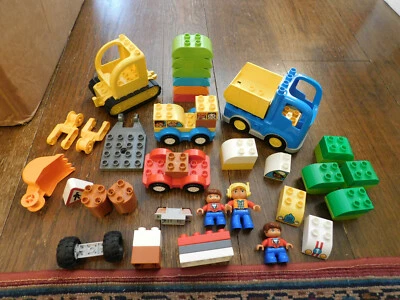 Lego Duplo Construcción Construcción Lote Camión Volquete Bulldozer Excavadora Figuras Set Foto 1 de 4