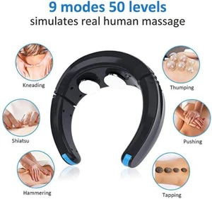 EMS Neck Massager with Heat Electric Pulse Neck Massager TENS Unit Pain Relief - Picture 1 of 12