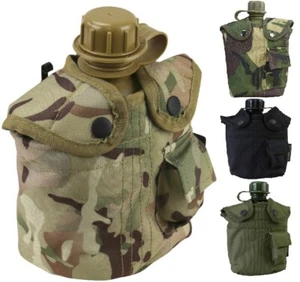 KombatUK Schraubtop Camping Wandern Wandern Wasserflasche Kolben mit Tasche & Clip - Bild 1 von 10