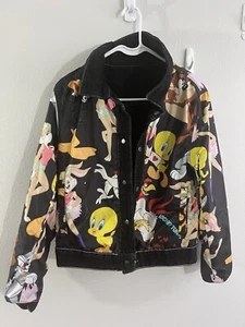Members Only Jeansjacke Damen M schwarz Looney Tunes Wende Trucker - Bild 1 von 6