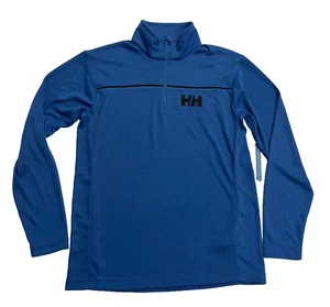 $70 Helly Hansen HP Pullover NWT Sz M,L,2XL 1/2 Zip Blue or Gray Quick Dry Men - Picture 1 of 12