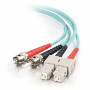 1m SC-ST Duplex 50/125 OM3 Multimode 10GB Fiber Patch Cable OFNR Aqua 3FT - Picture 1 of 1
