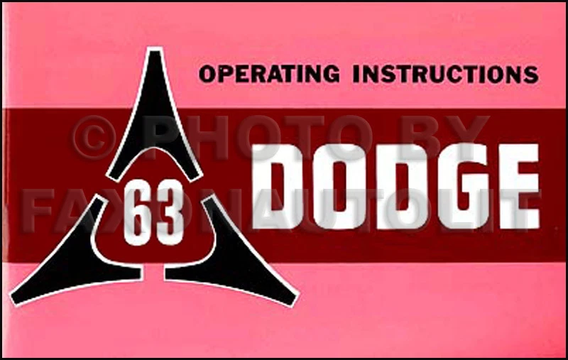 1963 Dodge Owners Manual 63 Polara 330 440 500 Owner Operating Instructions Book