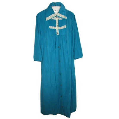Bata Raymodes abotonada larga etiqueta talla 7 hecha en unión verde azulado vintage años 70 Foto 1 de 4