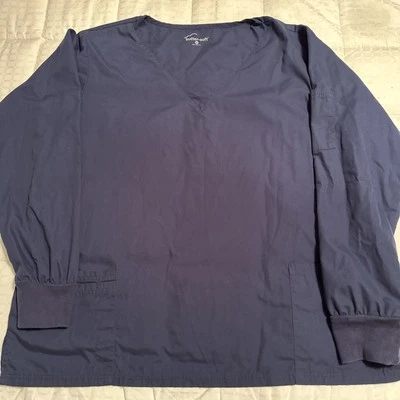 Butter Soft Unisex Long Sleeve Scrub Top NAVY BLUE XL  - Image 1 of 4