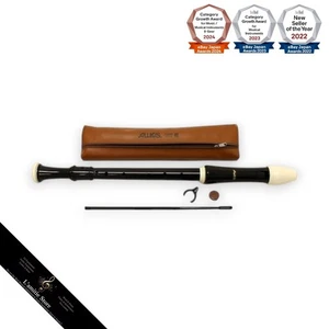 Aulos E Recorder Tenor Black Ivory with case cleaning tools - Picture 1 of 1